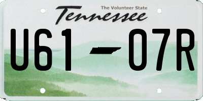 TN license plate U6107R