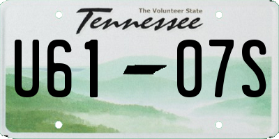TN license plate U6107S
