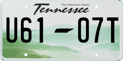 TN license plate U6107T
