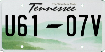 TN license plate U6107V