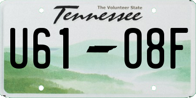 TN license plate U6108F