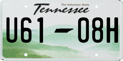 TN license plate U6108H