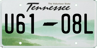 TN license plate U6108L