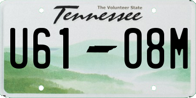 TN license plate U6108M