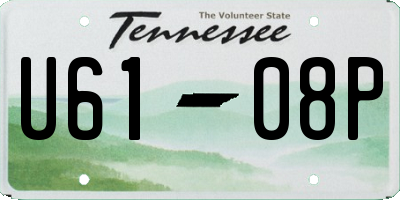 TN license plate U6108P