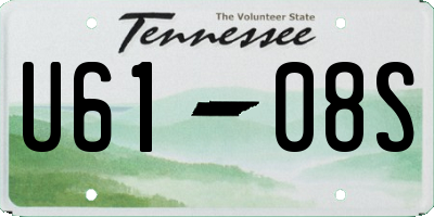 TN license plate U6108S