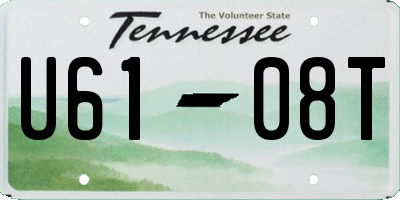 TN license plate U6108T