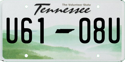 TN license plate U6108U