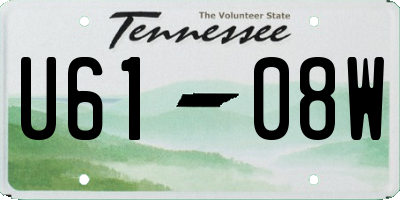 TN license plate U6108W
