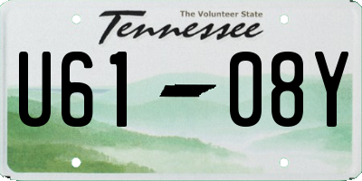 TN license plate U6108Y