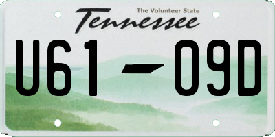 TN license plate U6109D