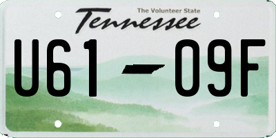 TN license plate U6109F