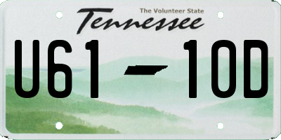 TN license plate U6110D
