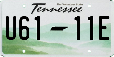 TN license plate U6111E