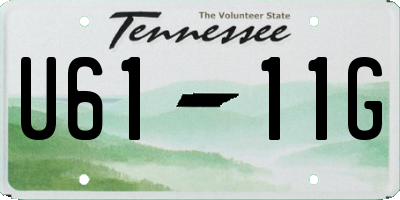 TN license plate U6111G
