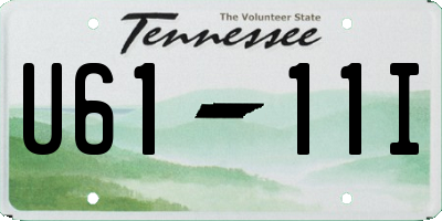 TN license plate U6111I