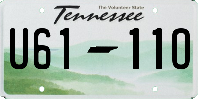 TN license plate U6111O