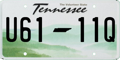 TN license plate U6111Q