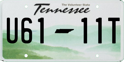 TN license plate U6111T