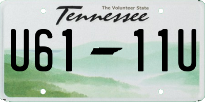 TN license plate U6111U