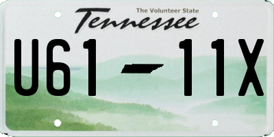 TN license plate U6111X
