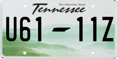 TN license plate U6111Z