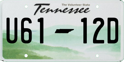 TN license plate U6112D