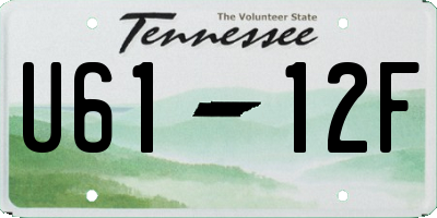 TN license plate U6112F