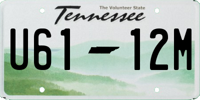 TN license plate U6112M