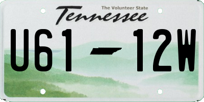 TN license plate U6112W