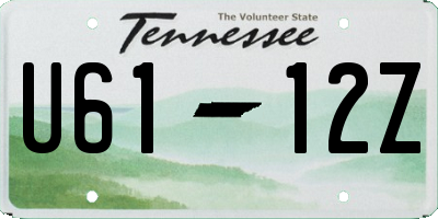TN license plate U6112Z