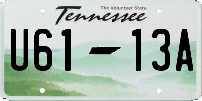 TN license plate U6113A