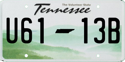 TN license plate U6113B