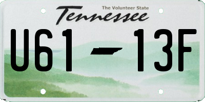 TN license plate U6113F