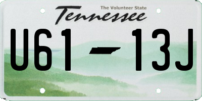 TN license plate U6113J