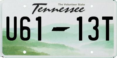 TN license plate U6113T