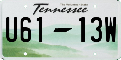 TN license plate U6113W