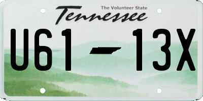 TN license plate U6113X