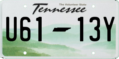 TN license plate U6113Y
