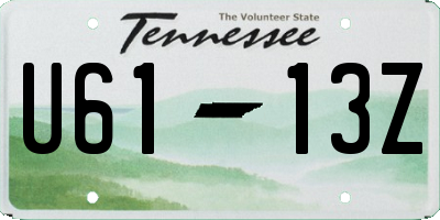 TN license plate U6113Z