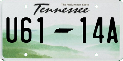 TN license plate U6114A