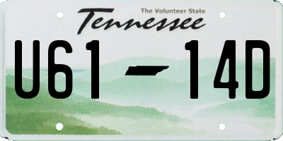 TN license plate U6114D