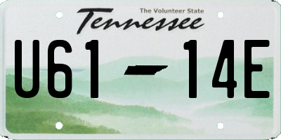 TN license plate U6114E