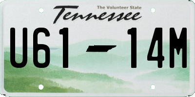 TN license plate U6114M