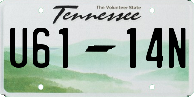 TN license plate U6114N