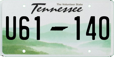 TN license plate U6114O