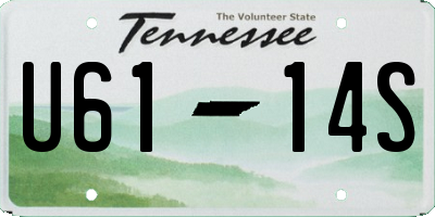 TN license plate U6114S