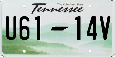 TN license plate U6114V