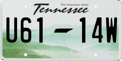 TN license plate U6114W