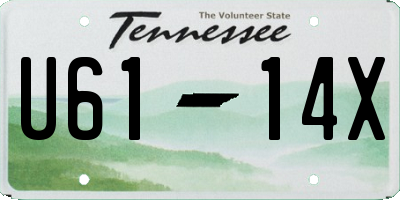 TN license plate U6114X